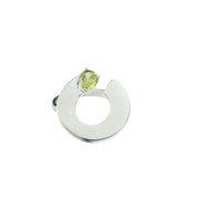 Anillo plata olivina engarzada Enso